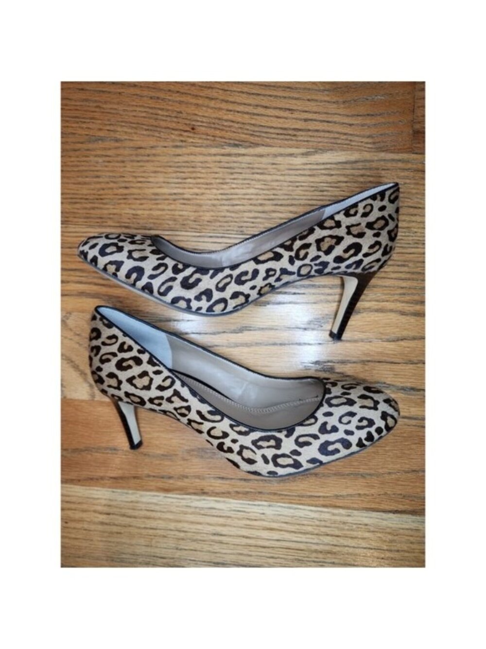 Banana Republic Calf Hair Leopard Print Leather Pump Heels Size 8